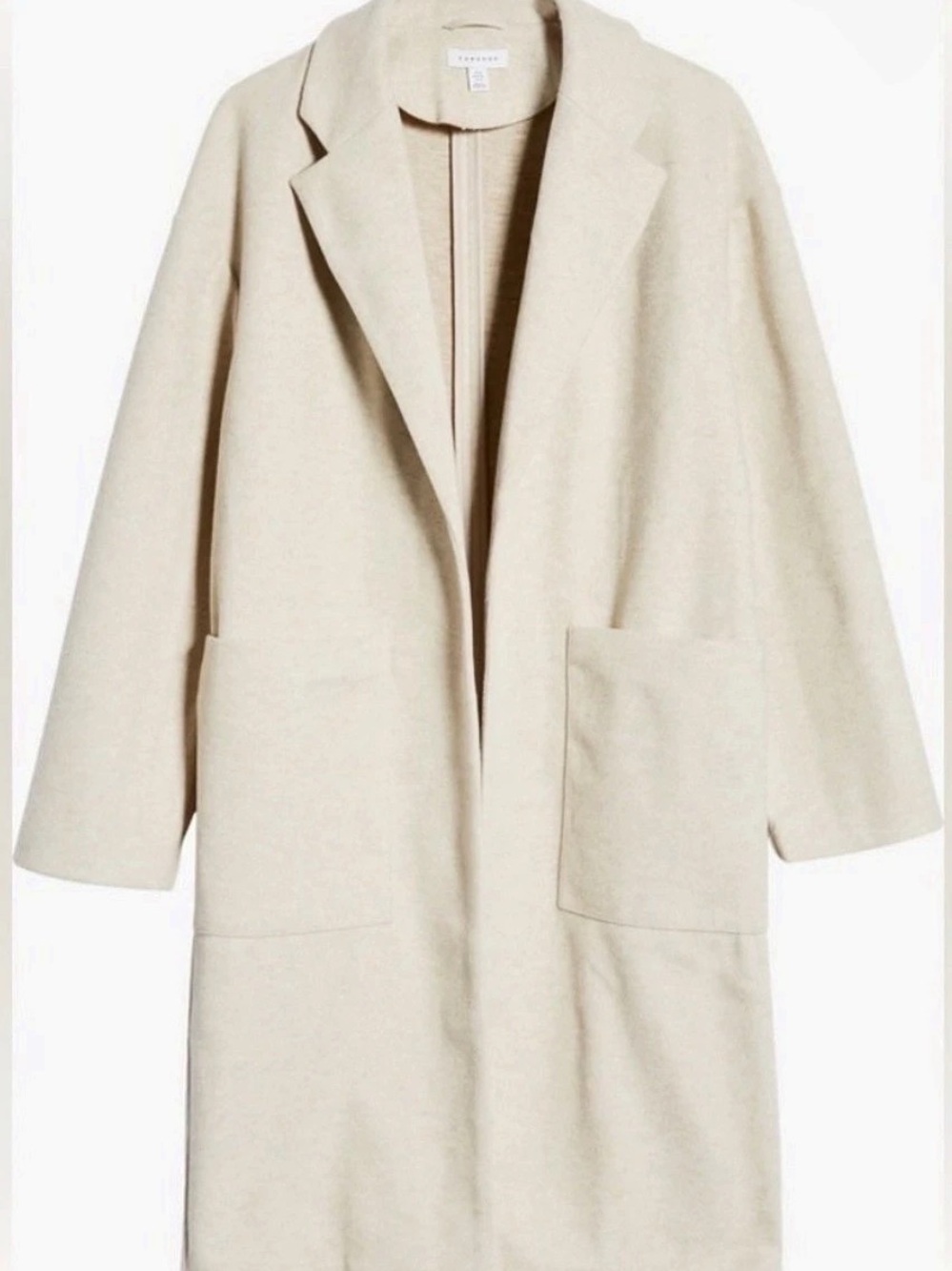 Topshop Cream open front coat sz 4